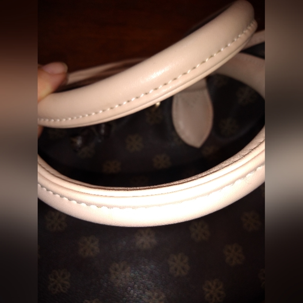 Avon Signature Collection Brown & White Satchel Purse, 2 Handles, Flower… - Picture 6 of 12